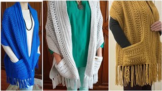 crochetdesigns Shawls patterns with pockets [upl. by Ailaht]