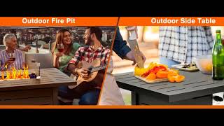 Xbeauty 43 Inch Propane Gas FirePit Table [upl. by Faustena]