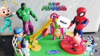 Spiderman and Hulk save Gekko wBlueyJJ and Peppa Pig [upl. by Esalb]