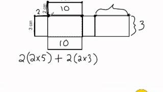 Rectangular Prism Net  Finding The Surface Area [upl. by Ardnad]