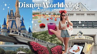 DISNEY WORLD VLOG ✨🏰 DAY 4  3 parks 1 day morning in HS Flower amp Garden amp Happily Ever After [upl. by Broucek389]