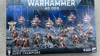 Adeptus Custodes Auric Champions Battleforce Unboxing [upl. by Ramalahs]