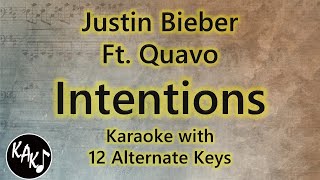 Intentions Karaoke  Justin Bieber ft Quavo Instrumental Original Higher Lower Female Key [upl. by Neimad]