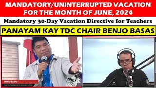 Mandatory 30Day Vacation Directive for Teacherswildtvoregdepedlatestupdate deped [upl. by Ydak]