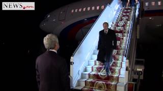 Serzh Sargsyan meets Vladimir Putin at Armenian airport [upl. by Rania]