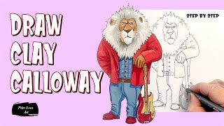 How to Draw Clay Calloway from Sing 2 in Easy Steps Video [upl. by Noletta]