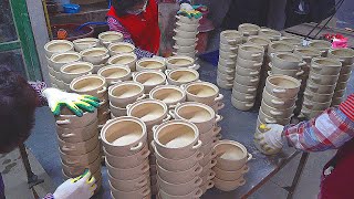 Earthenware pot mass production process Korean ceramics factory [upl. by Linea]