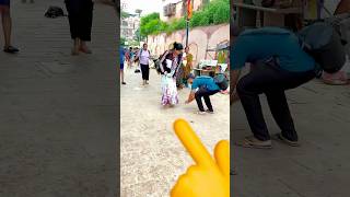 Touching feet prank 😂😱 youtubeshorts shortsviral trending prank [upl. by Ossy]