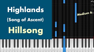 Highlands Song Of Ascent  Hillsong Piano Tutorial Instrumental Cover [upl. by Davita12]