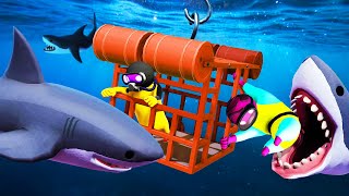 Diving with SHARKS went WRONG Gang Beasts [upl. by Libnah621]