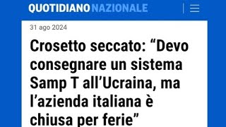 VERGOGNA Crosetto litiga con le aziende perché non gli danno le armi per mandarle a Zelensky [upl. by Lenahtan380]