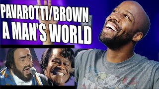 Luciano Pavarotti amp James Brown “A Man’s World” Live Performance Reaction [upl. by Akirej]