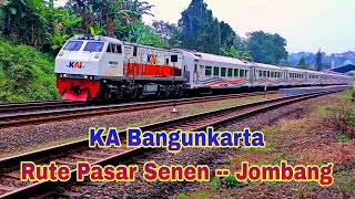 Kereta Api BANGUNKARTA Dari Jakarta Menuju Jombang Via Bumiayu [upl. by Arem295]