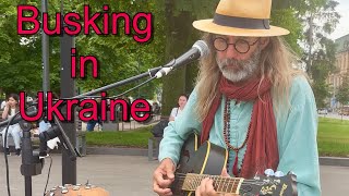 Dutch Busker in Wartime UKRAINE  Lviv first session [upl. by Cirdor836]