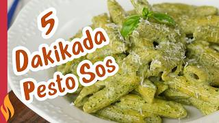 5 DAKİKADA PESTO SOS TARİFİ ✅ Pesto Soslu Makarna Nasıl Yapılır 😋 [upl. by Hsotnas]