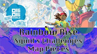 OlliOlli World Finding The Flowzone DLC  Rainbow Rise Squids Challenges  Map Pieces [upl. by Oiziruam]