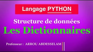 Structure de données Dictionnaire en PYTHON [upl. by Ikcin110]