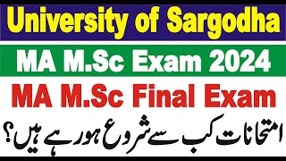 MA MSc Exam UOS 2024  MA MSc Admission UOS 2024  MA MSc Date Sheet and Exams UOS 2024 [upl. by Nibur]