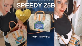 Louis Vuitton Speedy Comparison 25 vs 30 What is the best size  What fit in my Speedy 25 [upl. by Newlin777]