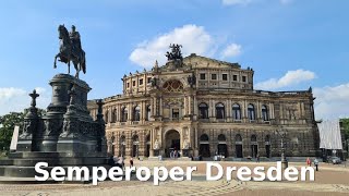 Die Semperoper Dresden am Theaterplatz im historischen Stadtkern von Dresden KönigJohannDenkmal [upl. by Jacobo]