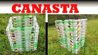 🌳💛 MANUALIDADES con BOTELLAS  Como Hacer una CANASTA con Botellas Plásticas  basket with bottles [upl. by Allyson]