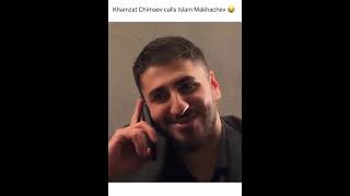 khamzat chimaev calling Islam Makhachev [upl. by Aillicirp878]