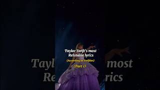 Taylor Swift’s most relatable lyricsAcc to Swiftiestaylor shorts [upl. by Kimberlee117]