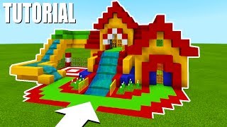 Minecraft Tutorial How To Make A Fun House Mansion quotBouncy House with a Water Slidequot [upl. by Iccir]