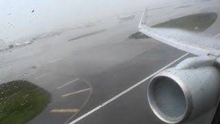 Full Throttle HD 757 Takeoff Through an Intense Miami Rainstorm [upl. by Ennaeel]