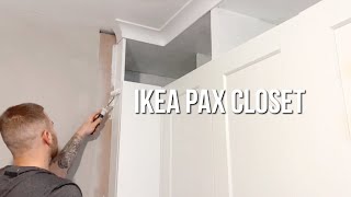 Built In IKEA PAX Wardrobe Hack  EASY DIY BUILT IN [upl. by Dnalkrik409]