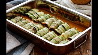 Canelones de calabacín rellenos de verduras  RECETA PARA FIESTAS  Delicious Martha [upl. by Nugesulo]