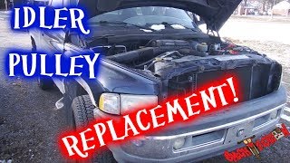 Idler Pulley Replacement  2001 Dodge Ram 1500 59L [upl. by Reneta]