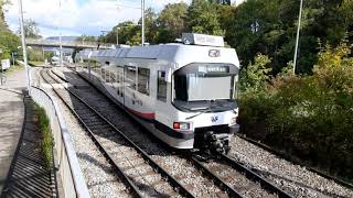 Wynentalund Suhrentalbahn WSB  Ein und Ausfahrt des Doppeltriebwagen ABe 48 Station Distelberg AG [upl. by Kramnhoj]