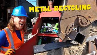 Handyman Hal learns about Metal Recycling  Equipment for kids [upl. by Ahsea90]