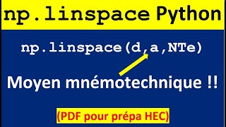 nplinspace dans Python pour créer un vecteur ligne Comment lutiliser en prépa HEC [upl. by Rehposirhc]