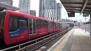 Stratford Railway Station DLR 107149 departing P17 on 7th September 2024 [upl. by Jahdai]