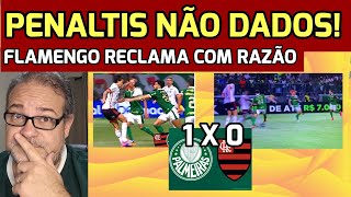 DOIS PENALTIS NAO DADOS AO FLAMENGO MESMO ASSIM PALMEIRAS ELIMINADO [upl. by Akkim]