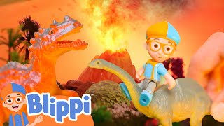 Blippi Dances With Dinosaurs  Blippi Toys  Music Video  Popular video [upl. by Antonino]