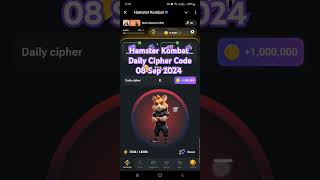 Hamster Kombat Daily Cipher Code 08 Sep 2024  Hamster Kombat Daily Cipher  Cipher Code Today [upl. by Weir997]