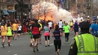 Boston Marathon Explosions Video Two Bombs Near Finish Line [upl. by Barnaba]