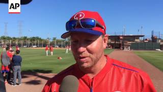 Roy Halladay Helping Phillies Young Pitchers [upl. by Yruoc]