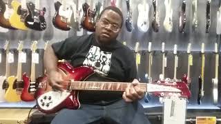 Playing a Rickenbacker 36012 12 String Electric Guitar at Guitar Center in Las Vegas NV [upl. by Wershba812]