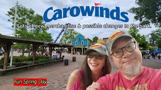 Carowinds  Lots of new merchandise and possible changes coming to the park  Fun Spring Day 2024 [upl. by Pyszka509]