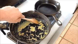 How To Clean amp Season Cast Iron Pans Part 2 [upl. by Elleivad]