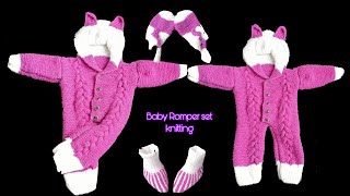 Baby Romper knitting  Jumpsuit knitting Baby set knitting [upl. by Randall741]