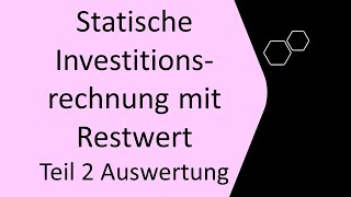 Statische Investitionsrechnung Kosten Gewinn Rentabilitätsund Amortisationsrechnung Auswertung [upl. by Hayotal]