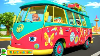 Wheels on the Bus  Summer Camp Ride Song amp More Vehicle Cartoons Rhymes for Kids [upl. by Eppilihp]