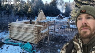 Winter Log Cabin Build on OffGrid Homestead EP13 [upl. by Bekha677]