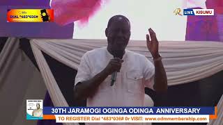 Raila attacks Ruto DICTATORSHIP in highly EMOTIONAL speech at Oginga Odinga 30th anniversary [upl. by Doretta]