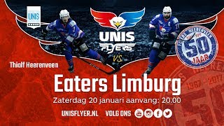 Livestream ijshockey Unis Flyers  Eaters Geleen 20 januari 2018 [upl. by Nailluj]